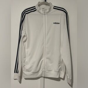 adidas White Track Jacket with Black Stripes